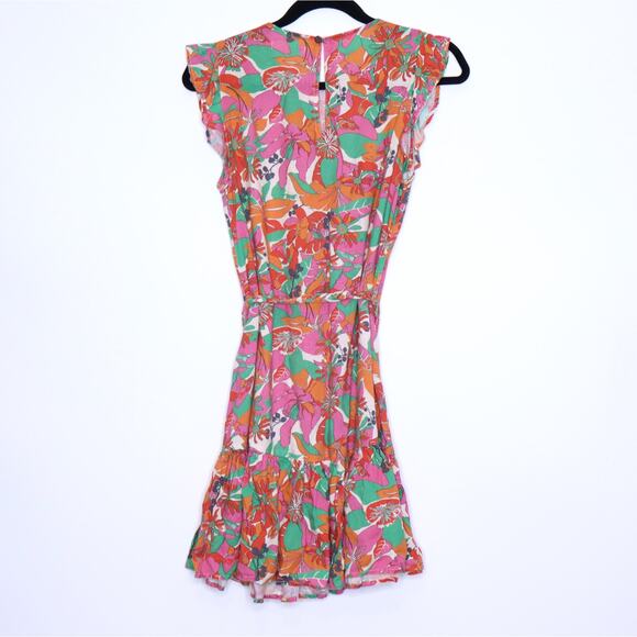 MARINE LAYER Laney Side Tie Ruffle Minidress Vintage Floral Multicolor Women's S - Picture 3 of 16